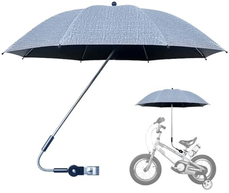 Parapluie 8 Baleines En Vinyle Noir Diamètre 82cm Parasol Parapluie Poussette Bébé Parapluie Solaire Extra Large Avec Protection UV Parapluie Enfant UPF50+ Avec Pince Flexible Parapluie De Protection