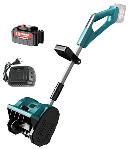 YCNLYSSR Pala quitanieves inalámbrica, 24 V, 3,0 Ah, sin escobillas, con pértiga telescópica, dirección Ajustable a 45°, Limpieza de 30 cm, Alcance de 6 m, Amplia batería para barredoras y Patios.