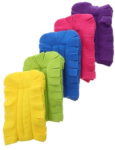 UKCOCO 5 pièces Recharges Plumeau Main Réutilisables Flanelle Multicolores Têtes Lavables pour Nettoyage Plafonds Fenêtres et Sols Faciles à Remplacer et Polyvalentes
