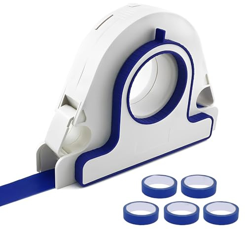 Applicatore Nastro per Pitturare, Masking Tape Applicator con 5 Rotoli di Nastro Adesivo, Applicatore di Nastro Adesivo per Pittori, Distributore di Nastro per Pittor per Finestre e Telai di Porte