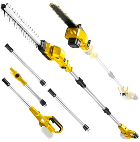 4-i-1 batterihäcktrimmer teleskop och minimotorsåg för Dewalt 18 V, 20 V