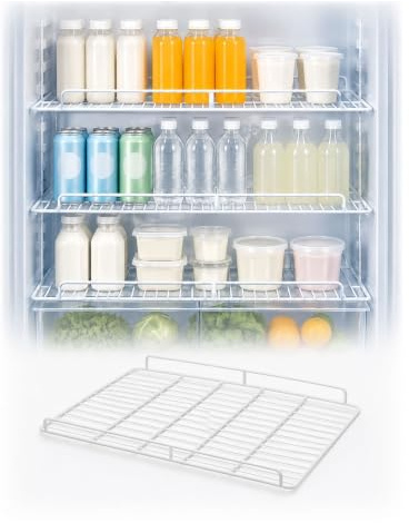 Genérico Estante Rejilla para Nevera, Repisa Vitrina con Barandilla | Acero al carbón，Barandilla doble antideslizante，Rejilla ventilada，Para nevera, congelador, vitrinas(53x51 cm)