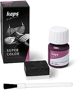 Kaps Super Color Lederfarbe für Naturleder, Synthetik und Textil, Lederfärber, 25 ml, Kardinalrot 126