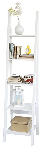 SoBuy Bookshelf 44cm Wide with 5 Tier Ladder Design for Home Office