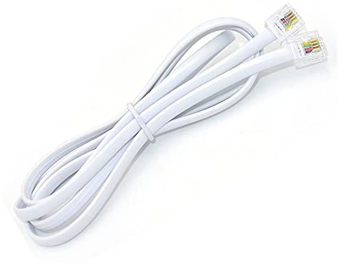 NEORTX RJ11 to RJ11 Cable 5ft, 1.5 Meters Phone Cord Telephone Line Extension Cord Cable Wire Male to Male 6P4C Modular Plug for Landline Telephone Fax Machine (White)