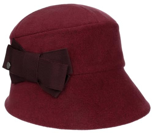 LIERYS Fleece Damenglocke Elegante Form Hut mit Schleife Warm gemütlich Damen Herbst Winter