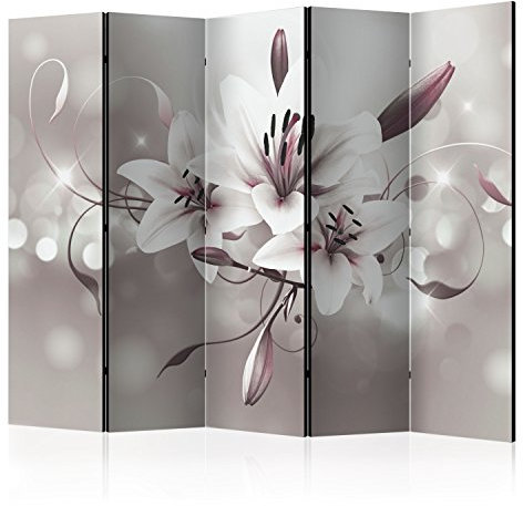 murando Decorative Room Divider Lily 225x172 cm / 89x68 Single-Sided Folding Screen 5 Panels Room Partition Non-Woven Canvas Print Opaque Photo Display b-C-0040-z-c