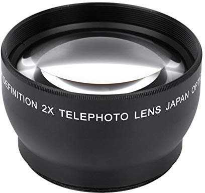 2X HD Telephoto Lens Tele Converter Universal 52mm Lens Thread Adapter for DSLR Mirrorless & Compact Cameras