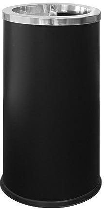 Danieli | Cubo de Basura Exterior con cenicero CES011/SI | Papelera Grande para Oficina, Bar o el Hogar | Papelera con tapa extraíble y cubo interior para rápido vaciado | Ø 38 x 73 cm | L52 | kg 8