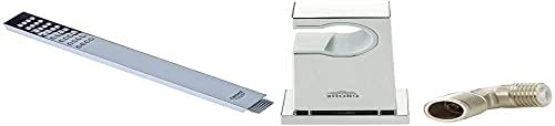 GROHE Euphoria Cube | Brause- und Duschsystem - Handbrause | 1 Strahlart | 27698000 & Euphoria Cube Zubehör - Wandanschlussbogen 1/2 Zoll 26370000, Chrom