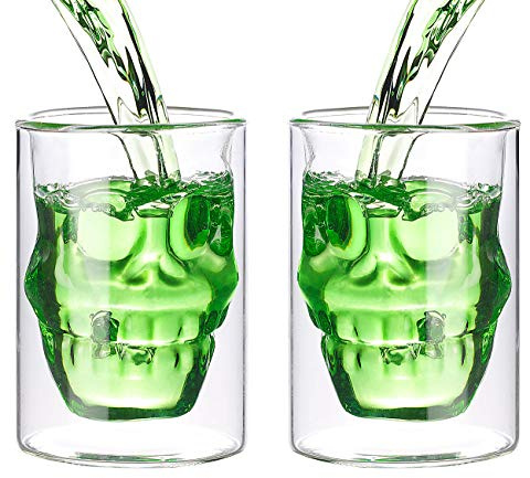 Cucina Dimodena 2 verres à double paroi Tête de Mort - 40 cl