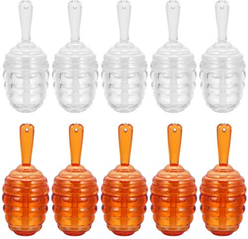 FRCOLOR Lot de 10 pots de miel pour gloss à lèvres - Rechargeables - Tubes transparents - Pour femme - Pour les voyages à la maison