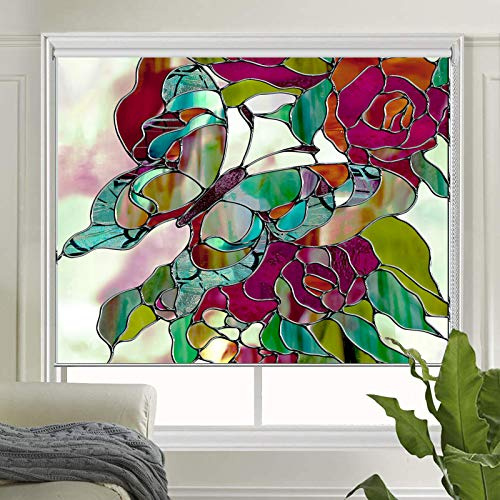 LETAU Blackout Window Shades Blinds, Printed UV Protection Roller Shades Blinds for Home, Door, Restaurant, Hotel