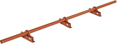 Parotec SCHNEEFANGROHR-Komplettset 3,0 m (300 cm) - für Stehfalzdach: Doppelstehfalz, Winkelstehfalz & Klickfalz (Snapfalz) - Schneefang/Dachlawinenschutz - 1 Rohr, 3 Halterungen - RAL 8004 Ziegelrot