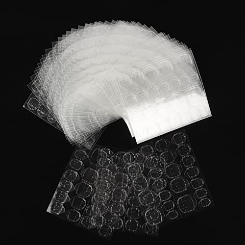 15 Blatt 360 Stück Doppelseitiger Nagelkleber Aufkleber, BOLASEN Atmungsaktive Jelly Gel Tape Nagel Klebepads, 0.3mm Nagelkleber Pads, Transparente Selbstklebende Nagelkleber Pads für Die DIY Maniküre