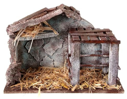 Holyart Stalla presepe con recinto 20x30x15 cm per Statue 10 cm