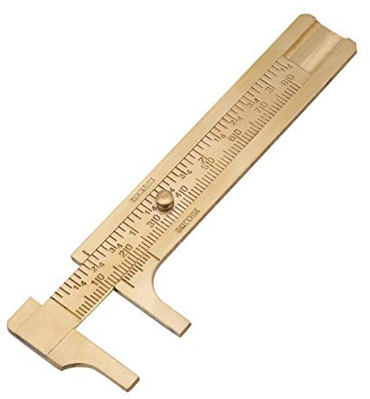 Kuuleyn Messschieber, Lineal, Messingmessschieber, Gewindelehren-Mikrometer, Messschieber aus Messing, Messschieber, Messschieber, Messwerkzeug, Doppelskalen mm/Zoll(Double Scale 80mm)