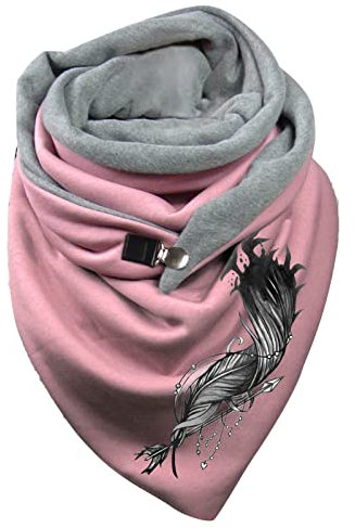 Damen Schal Winterschal Schnallenschal Mit en Winter Print Schal für Frauen Farbe Drucken Dreieckstuch Autumn Halstuch Dreieckstuch Halstuch Tücher Schal (09, One Size)