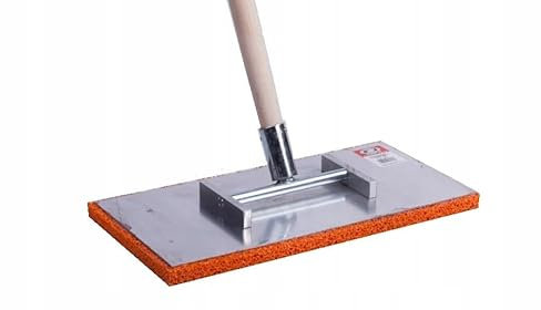 Deckenreibebrett 20x40cm Aluminium Gelenk oranger Schwammgummibelag 18mm + Stiel 1,2m lang Set CT_003205T