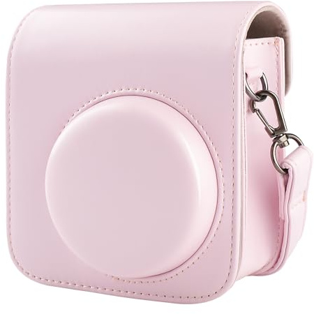 BriLumin Housse pour Fujifilm Mini 12, de Housse Protection en Cuir PU Compatible avec Instax Appareil Photo Instantané Mini (Rose)