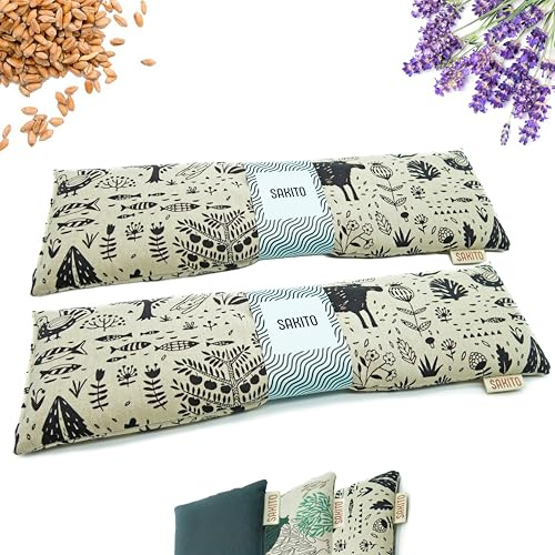 2 (uds) Cuscino Termico Microonde (43x12 cm) - Sollievo Naturale per Dolori Cervicali, Lombari e Mestruali, Uso a Caldo o a Freddo - Elevata Ritenzione del Calore - Profumo di Lavanda