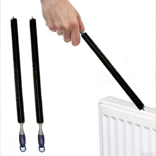 BML Black Radiator Heater Cleaning Duster | Long Thin Bristles and Flexible Reach Duster with Handle for Hard to Reach Cleaning | 28 inch / 71 cm Duster Cobweb Brush Radiator Cleaner