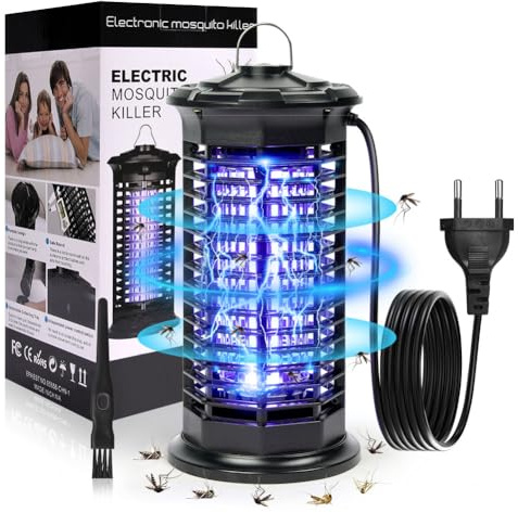 AOOWU Lampada Antizanzare, 11W 1200V Zanzariera Elettrica Antizanzare Elettrico Impermeabile, Lampada Zanzare Interno 360°, UV Lampada Zanzare Senza Radiazioni, per Giardino Interno Esterno