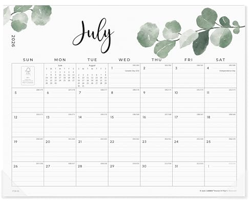 Cabbrix Magnetic Calendar for Refrigerator 2026, Monthly Fridge Calendar Magnet Covering July 2026 to December 2027, 15 x 12 inch, Aesthetic Greenery Design, Easy Organizing