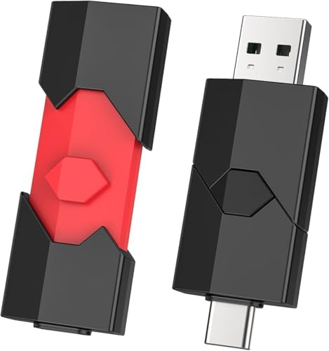 Vansuny 2 Pack 256gb USB C Flash Drive 2 in 1 USB 3.0 Stick Retractable USB Type-C Memory Stick Small USB C and A Thumb Drive for iPhone 15 iPad Pro Android Smartphone Laptop PC