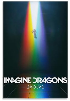 TANGYI Evolve Imagine Dragons Poster, Leinwand, Wandkunst, Cover, Zimmer, Vintage, ästhetisches Poster, dekorativ für Wohnzimmer, Schlafzimmer, 40 x 60 cm, ungerahmter Stil