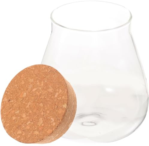 PRETYZOOM Bouteille Verre avec Liège pour Micro-Paysage Écologique Contenant Mousse Et Plantes Décor Compact pour Maison Et Bureau Pot Transparent