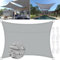 MTINRNI Tenda a Vela Ombreggiante Impermeabile Rettangolare 2x3 m,Telo Parasole Tenda da Sole Esterno in Oxford Anti-UV e Antipioggia,per Terrazza, Giardino, Balcone, Campeggio,Piscina.(Grigio)