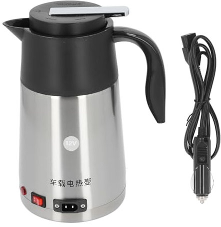 Caldatura dell'acqua per bollitore auto 12 V Portometro elettrico portatile Plastica in acciaio inossidabile di grande capacità per viaggi in campeggio da viaggio