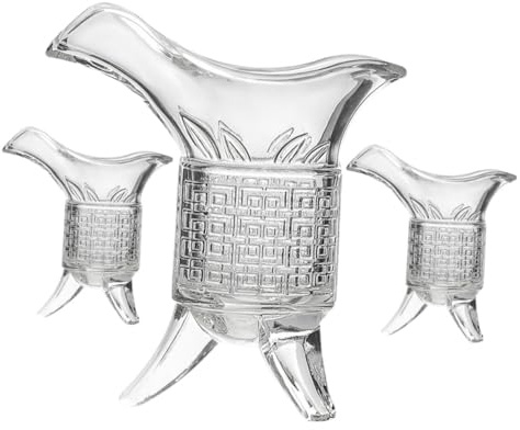 BESTYASH Distributore Di Vino in Vetro Bicchierino Da Whisky Vintage Decanter Per Vino Bicchiere in Vetro Design Retrò Decorazione Da Tavolo Per Uso Domestico