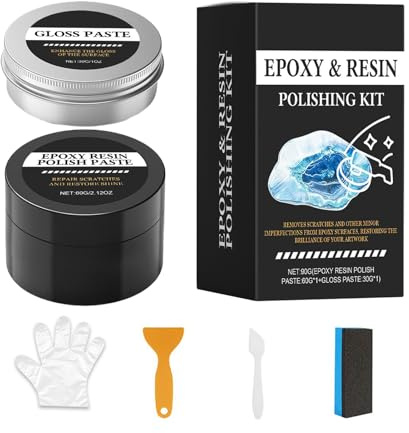 MWZBTG Kit de polissage époxy | Redonne une brillance brillante, pâte de polissage pour ponçage, pour les bricoleurs, les débutants, les professionnels, les projets artistiques