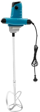 Miscelatore elettrico per malta a secco, 1400 W, 6 marce, 0 – 1200 rpm, manico antiscivolo, alluminio e ferro, per vernice, cemento, colla, fodera, incl. paletta e asta di prolunga