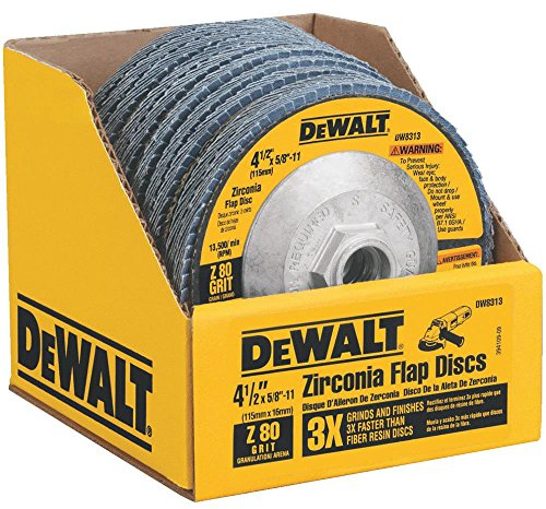 DEWALT Disco lamellare, zirconia, 4-1/2 per 5/8--11, grana 80 (DW8313)
