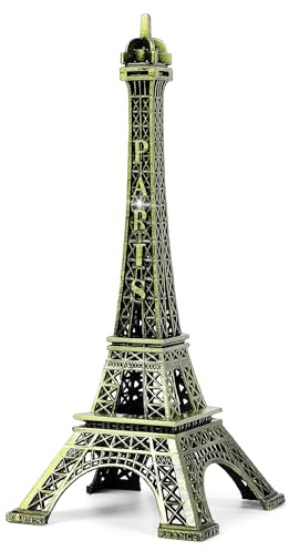 sourcing map Eiffelturm Miniatur Modell Dekoration 18cm Hoch Bronze Ton