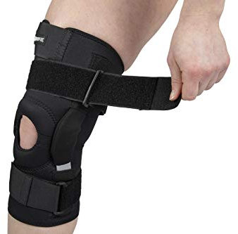 Body-Tec Hinged Adjustable Neoprene Knee Support Brace with Unique Multi Strap Design and Open Patella