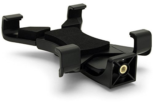 iGadgitz Universal Tablet Holder Mount Bracket for Tripods with ¼ inch screw thread – fits tablets 4.8 (12cm) – 7.8 (19cm) width - Black