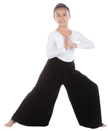 Danzcue Girls Celebration of Spirit Palazzo Pants, Black, 8-10