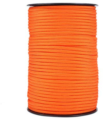 100M Paracord Rolle Seil, 4Mm Flechtleine 9 Strang Fallschirm Schnur Aus Polypropylen Und Polyester Für Camping Outdoor Klettern Survival(Orange) Camping Zelte