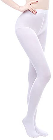 EVERSWE 80D Microfaser Damen Strumpfhose (L/XL, Weiße)