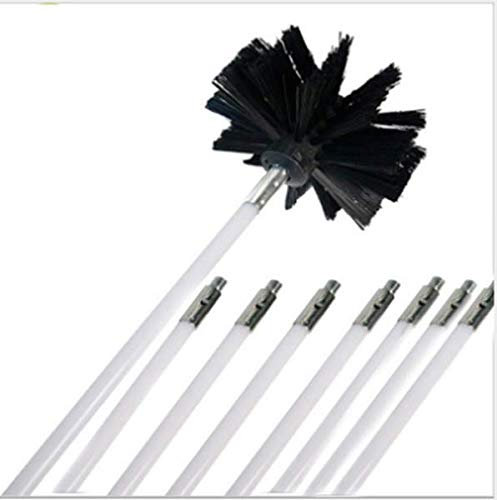 Flexibles Schornsteinfeger-Set mit Bürste und Stange, 600 x 10 mm (1 Bürste + 8 Stangen)