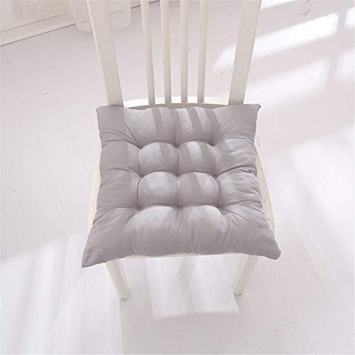 Nicole Knupfer 2er-Set Sitzkissen Stuhlkissen, Weich 45x45 cm Kissen Gartenstuhlkissen, Sitzauflage für Garten, Balkon, Bürostuhl (Grau)