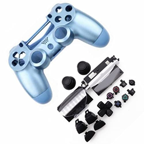 HUAYUWA Boîtier de manette de jeu en plastique (bleu titane) avec boutons de rechange pour PlayStation 4 Slim 4.0 JDS-040 JDM-040 (version V1)