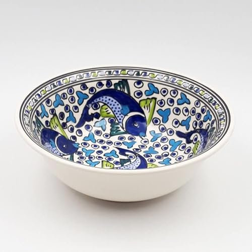 YODECO Salatschüssel, blaue Fische, Durchmesser 25 cm