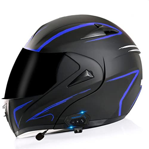 MOTESEN Modulare Helme für Erwachsene Touring Scooter Motorrad für Damen und Herren Standard Motorrad Touring Motorrad ABS mit Bluetooth Geeignet für Frühling, Herbst und Winter Vollvisierhelme