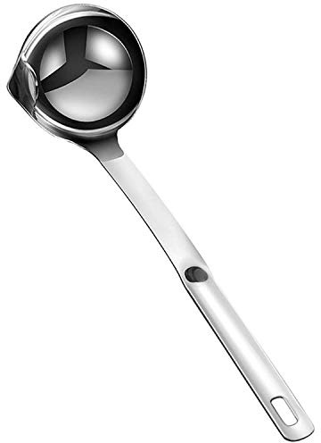 TsoLay Stainless Steel Oil Separator Tablespoon, Modern Design, 1 Piece, Soup Ladle, Silver