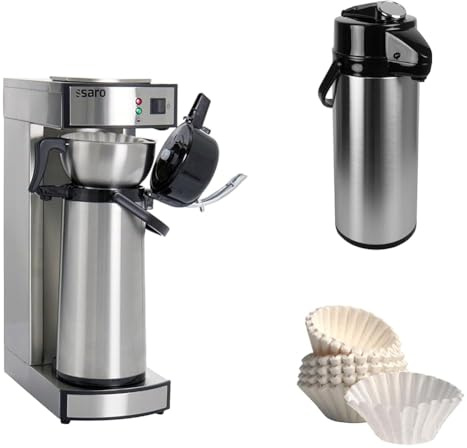 Saro 317-2085 - Cafetera Térmica con Filtro de Cesta y Termo, Cafetera Industrial con Jarra 2,2 Litros 317 – Jarra térmica 2075, 2,2 L 39 – 1000 cesta filtro, tamaño aprox. 85/245 mm